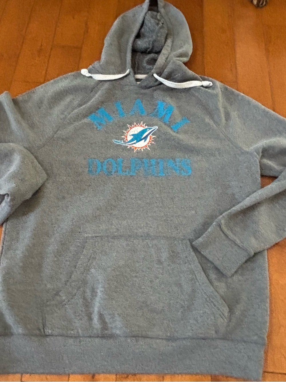 Miami Dolphins Men’s Medium NFL Team Apparel Gray Pullover Hoodie Sweatshirt